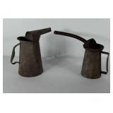 Two oil cans, 8"-9.5"