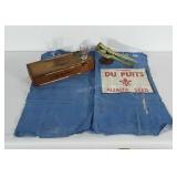 Mixed lot: wooden cigar box, glass medicine