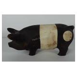 Wooden pig figure, 14"