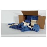 Box of several dozen used shop towels. Cleaned