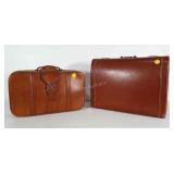 2 vintage suitcases. Soft shell case in nice,