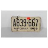 Virginia license plate set, 1969