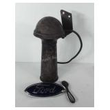 Ooga horn (12"), Ford name plate, and can opener