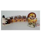 Christmas lot: 3 glass Santa ornaments, made in