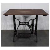 Singer sewing machine treadle base converted to