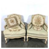 Pair of Louis XV armchairs, tapestry fabric,