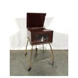 Truetone AM radio with turntable, on rolling