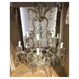Large crystal chandelier, twelve candle lights,