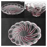 Mikasa crystal peppermint frost swirl oval