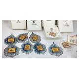 USPS Christmas ornament collection with boxes