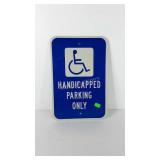 Handicapped parking sign, metal, 12x18