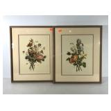Two floral prints by Prevost, nicely framed and