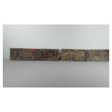 Four West Virginia license plates, 1975, in