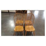 High back Windsor style dining chairs, four