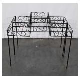 Two metal wire plant stands, each measures