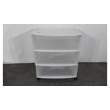 Sterilite three drawer poly storage unit on