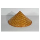 Asian rice hat / coolie hat with chin strap.