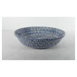 Roseville spongeware Henn pottery bowl, 13.5"