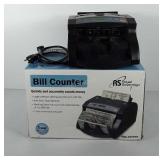 Bill counter with box, powers up