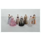 Seven Franklin porcelain Belles of the Masquerade