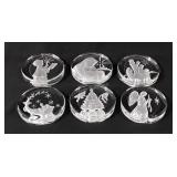 Six lead crystal paper weights by The Danbury