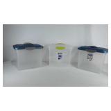 Three sterilite file holder totes with lids, 14"