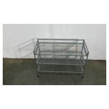 Wire mesh desktop shelves, 19" tall