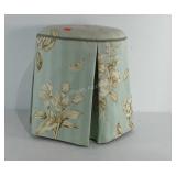Floral upholstery stool, 19" tall, 16" diameter