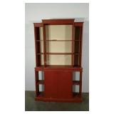 Painted cabinet, drawer pulls missing, damage as