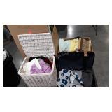 Skid of clothes, textiles, hamper, wardrobe