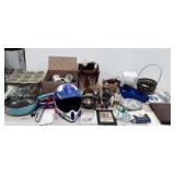Miscellaneous group, dirt bike helmet, glassware,