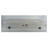 Rubbermaid 16.8 gallon underbed tote, on wheels,