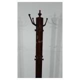 Coat Tree, wood made, one missing top hook as