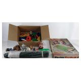 Group of toys, electric football game, jigsaw