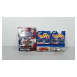 Three unopened die cast metal cars, includes Hot