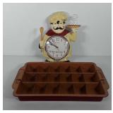 Kitchenwares, includes chef clock and brownie