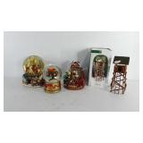 Three Christmas snow globes, all work, and