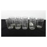 Nine glass jelly jars, 4"