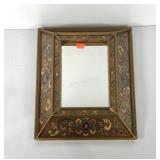Framed mirror, 17x20, sets out 3" fro, wall when