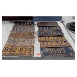 11 License Plates, all West Virginia, 57, 75s,