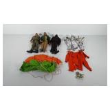 G.I. Joe action figures, with clothes and tent