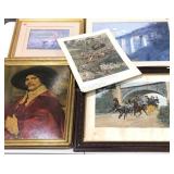 Wall art group, seven unframed copies of A Racing