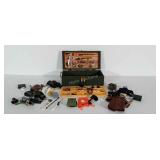 Wooden GI Joe footlocker with uniforms and