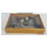 Table top display box with lots of miscellaneous