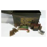 Ammo box with various ammo, includes blanks, 38