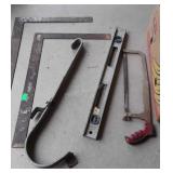 Tools, square, cords, level