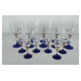 Glassware, includes ten 7" wine glasses, and six