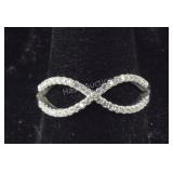 Size 9 Sterling silver infinity ring CZ