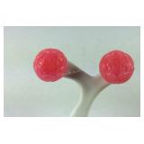 Sterling silver Burmese pink jade carved lotus