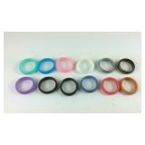 Set of 12 multi color glow in the dark silicone